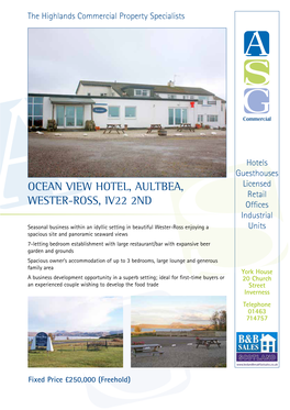 Ocean View Hotel, Aultbea, Wester-Ross, Iv22
