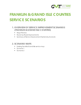 Franklin & Grand Isle Counties Service Scenarios