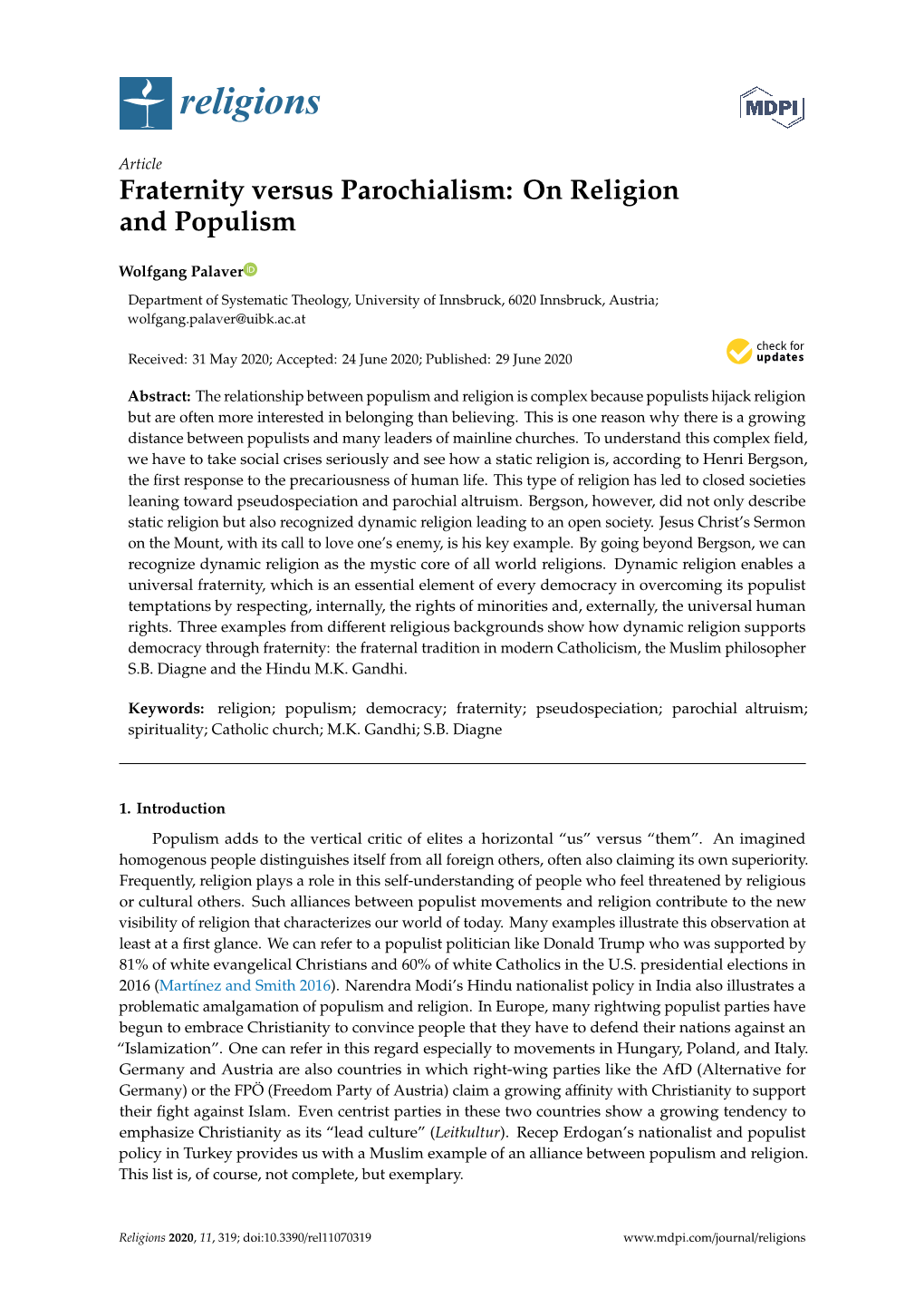 On Religion and Populism