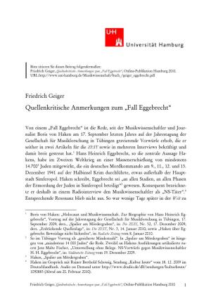 Fall Eggebrecht“, Online-Publikation Hamburg 2010