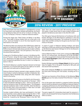 Bahamas Bowl 2016 Review/2017 Preview (PDF)