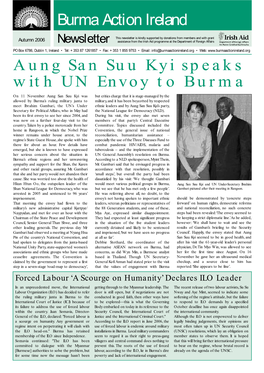 Burma Action Ireland Aung San Suu Kyi Speaks with UN Envoy to Burma