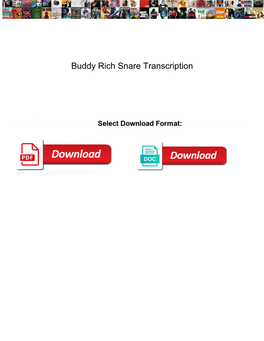 Buddy Rich Snare Transcription
