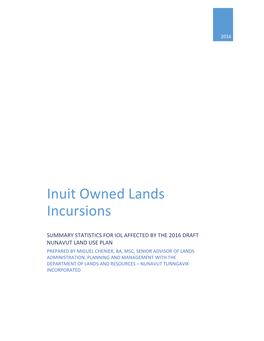 Inuit Owned Lands Incursions