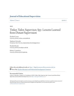 Tinker, Tailor, Supervisor, Spy: Lessons Learned from Distant Supervision Elizabeth Currin University of South Carolina, Ecurrin@Ufl.Edu