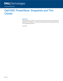 Dell EMC Powerstore: Snapshots and Thin Clones