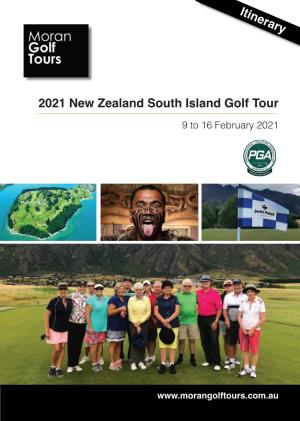 2021 New Zealand South Island Golf Tour Itinerary