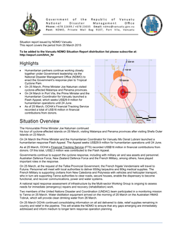 Vanuatu Sitrep 11 25 March 2015.Pdf