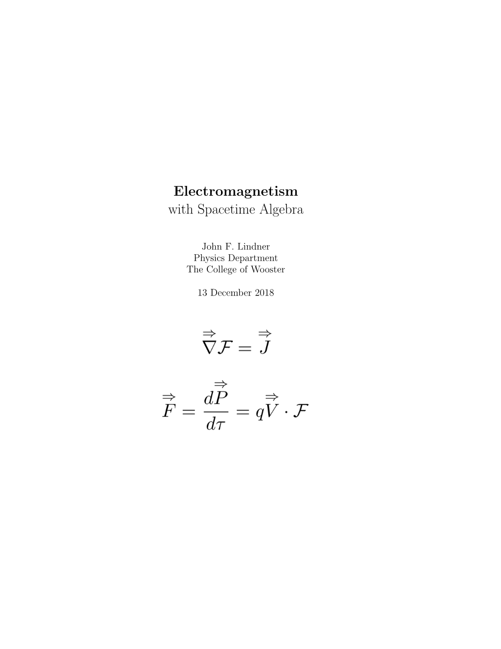 Electromagnetism with Spacetime Algebra