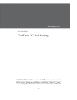 The Why in DIY Book Scanning