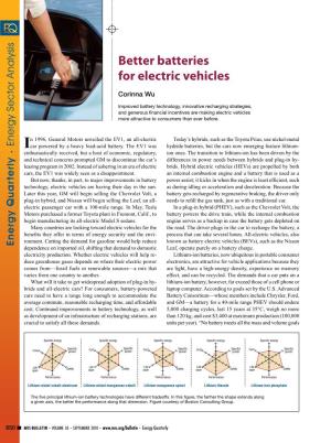 Better Batteries for Electric Vehicles