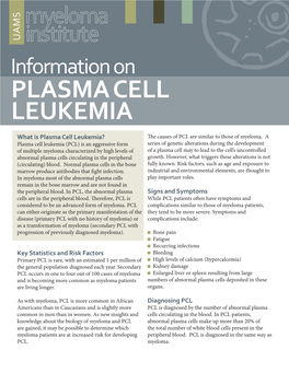 Information on Plasma Cell Leukemia