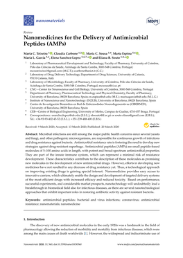 Nanomedicines for the Delivery of Antimicrobial Peptides (Amps)