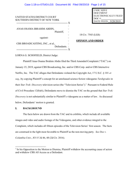 Plaintiff Anas Osama Ibrahim Abdin Filed the Third Amended Complaint (“TAC”) On