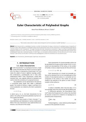 Euler Characteristic of Polyhedral Graphs
