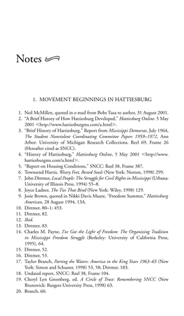 1. Movement Beginnings in Hattiesburg
