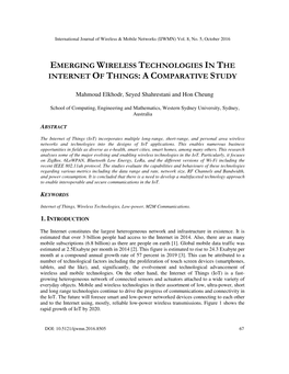 Emerging Wireless Technologies in the Internet of Things : a Comparative Study