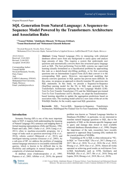 SQL Generation from Natural Language: a Sequence-To- Sequence Model Powered by the Transformers Architecture and Association Rules