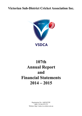 107Th Annual Report and Financial Statements 2014 – 2015
