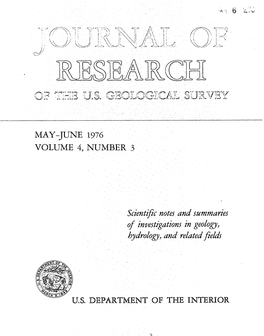 MAY^JUNE 1976 VOLUME 4, NUMBER 3 Scientific Notes And