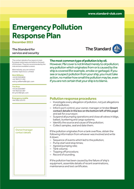 Emergency Pollution Response Plan December 2015