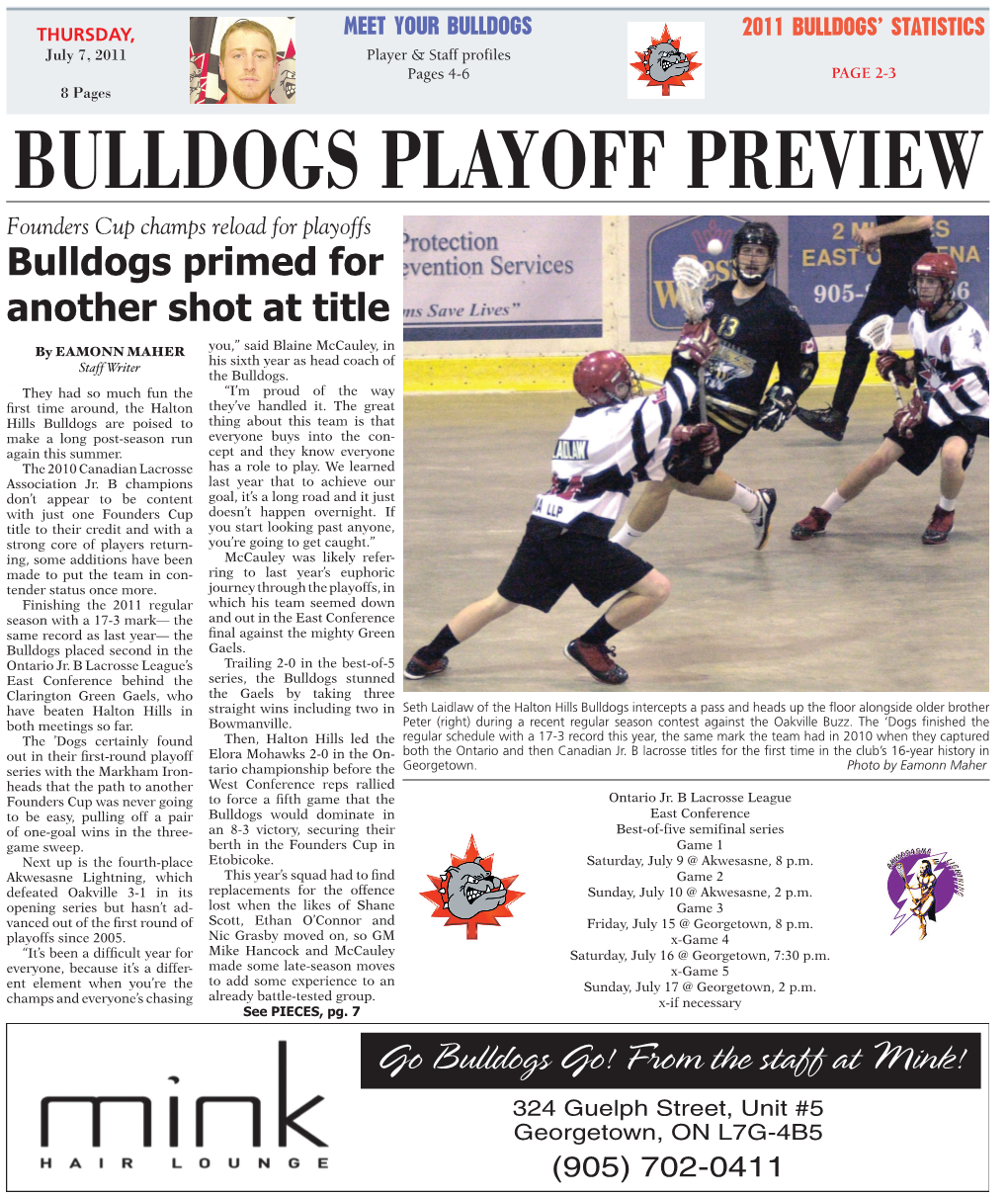 BULLDOGS PLAYOFF PREVIEW Founders Cup Champs Reload for Playoffs Bulldogs Primed for Another Shot at Title