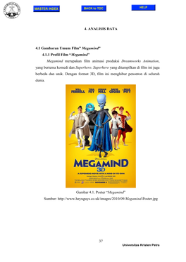 37 4. ANALISIS DATA 4.1 Gambaran Umum Film” Megamind”