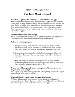 Fun Facts About Dragons!