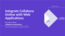 Integrate Collabora Online with Web Applications