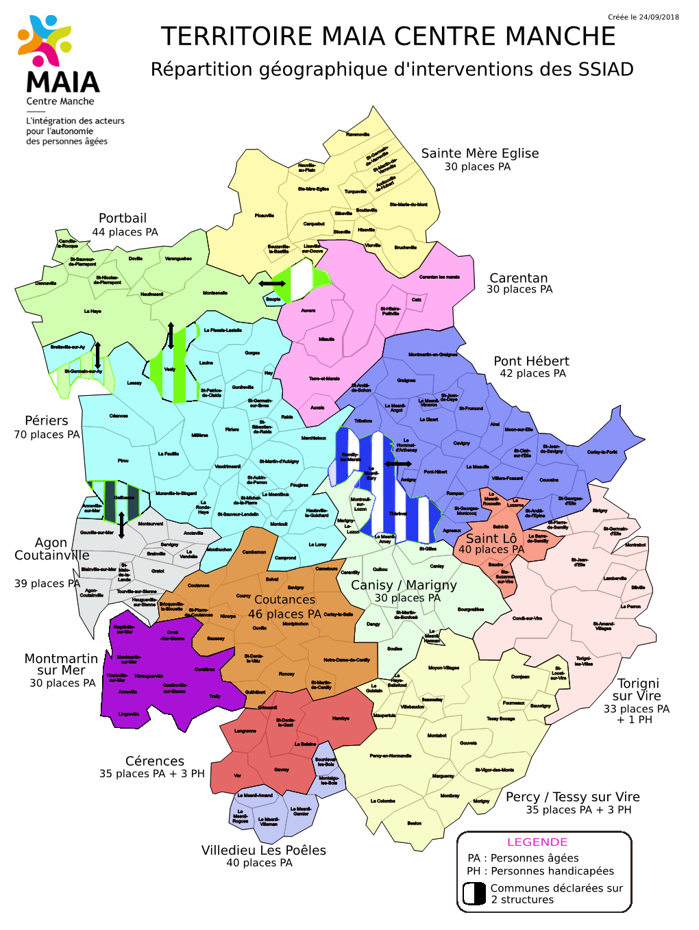 TERRITOIRE MAIA CENTRE MANCHE Répartition Géographique D'interventions Des SSIAD