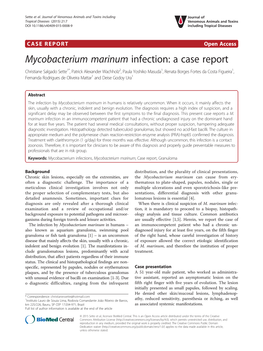 Mycobacterium Marinum Infection