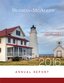 Annual Report Thomas Point Shoal Light the Most Recognized Lighthouse in Maryland