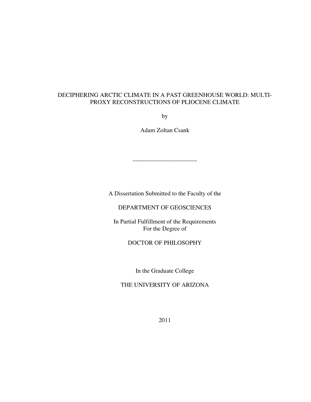 PROXY RECONSTRUCTIONS of PLIOCENE CLIMATE by Adam