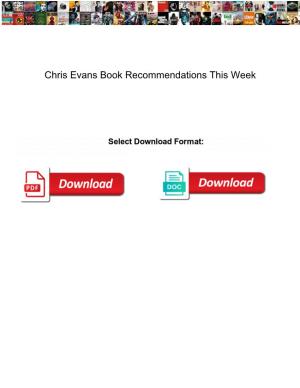 Chris Evans Book Recommendations This Week