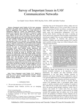 Survey of Important Issues in UAV Communications Networks
