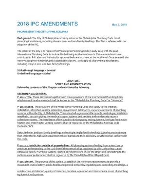2018 IPC AMENDMENTS May 3, 2019