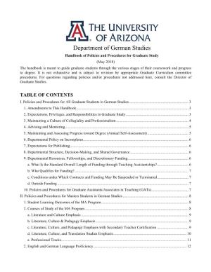 Department of German Studies | University of Arizona |