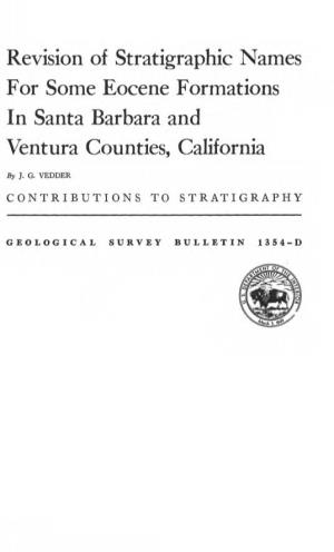 Revision of Stratigraphic Names for Some Eocene Formations in Santa Barbara and Ventura Counties, California
