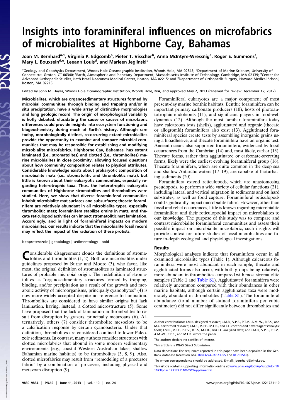 Insights Into Foraminiferal Influences on Microfabrics of Microbialites At