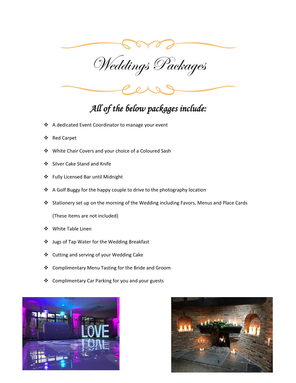 Weddings Packages