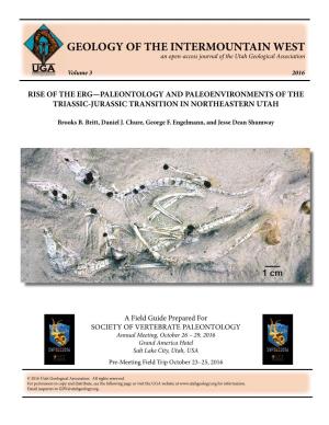GEOLOGY of the INTERMOUNTAIN WEST an Open-Access Journal of the Utah Geological Association