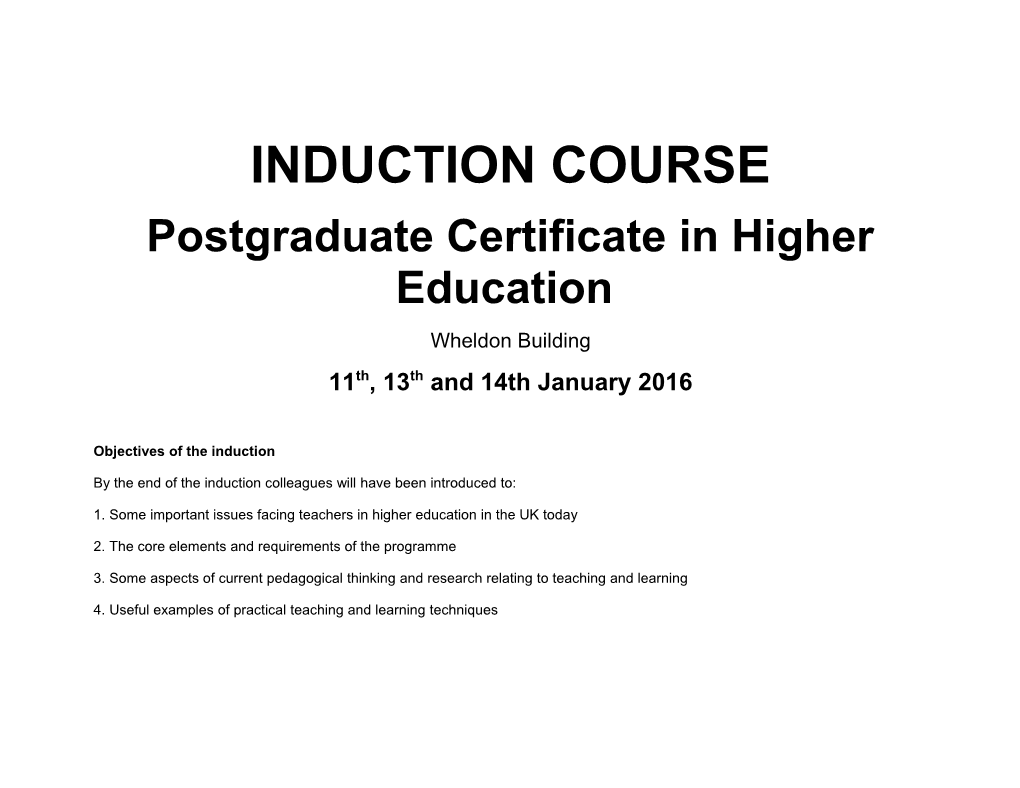 Postgraduate Certificate in Higher Education