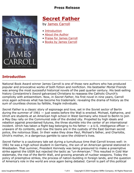 Press Release for Secret Father Published by Houghton Mifflin