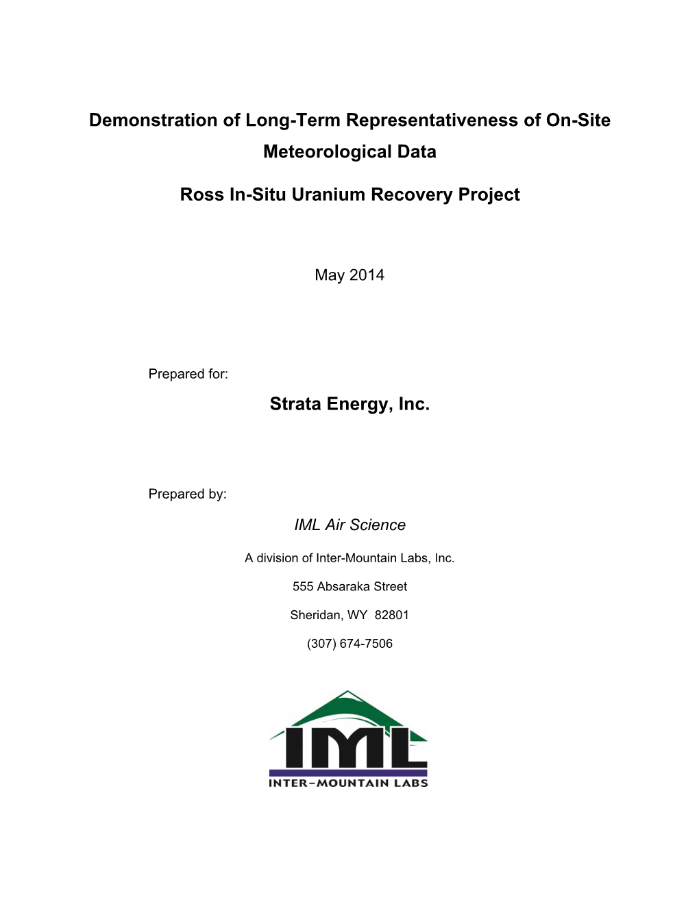 Demonstration of Long-Term Representativeness of On-Site Meteorological Data