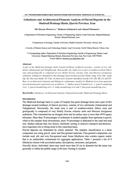 Lithofacies and Architectural-Elements Analysis of Fluvial Deposits in the Shahrud Drainage Basin, Qazvin Province, Iran