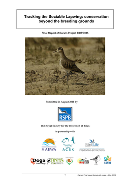 Tracking the Sociable Lapwing: Conservation Beyond the Breeding Grounds