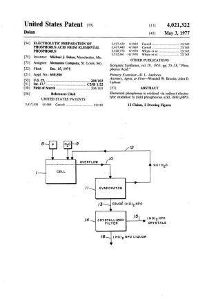 United States Patent (19) 11) 4,021,322 Dolan 45 May 3, 1977