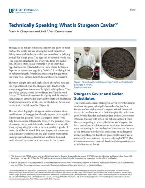 Technically Speaking, What Is Sturgeon Caviar?1 Frank A