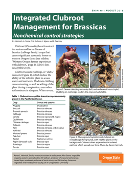 Integrated Clubroot Management for Brassicas Nonchemical Control Strategies A.L