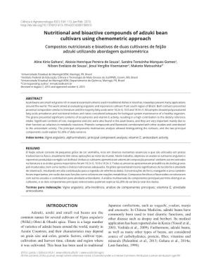 Nutritional and Bioactive Compounds of Adzuki Bean Cultivars Using